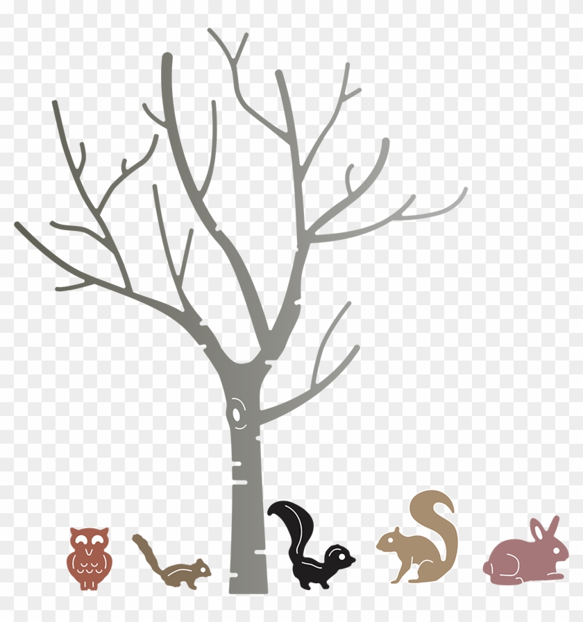 B With Cute Critters Cheery Lynn Designs - Tree Cutting Die Clipart #3030209