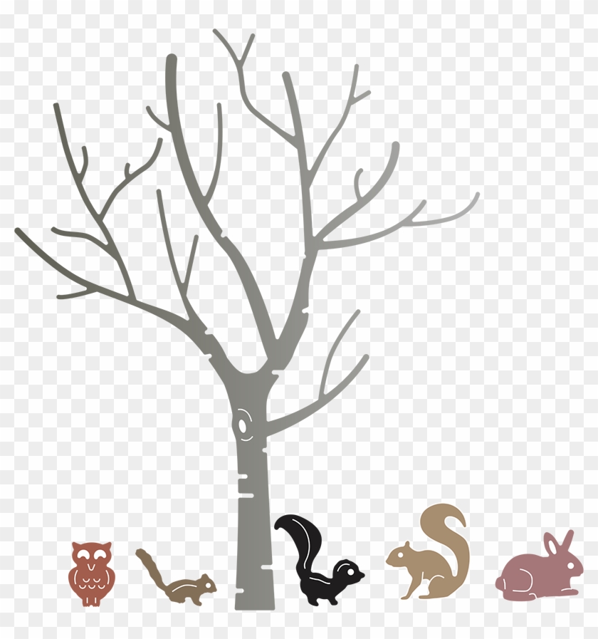 B With Cute Critters Cheery Lynn Designs - Tree Cutting Die Clipart