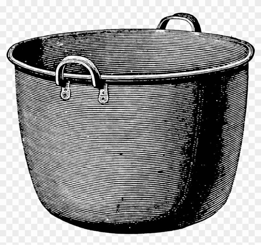 0846 Large Pot Victorian Era Free Vintage Clip Art - Sketch - Png Download