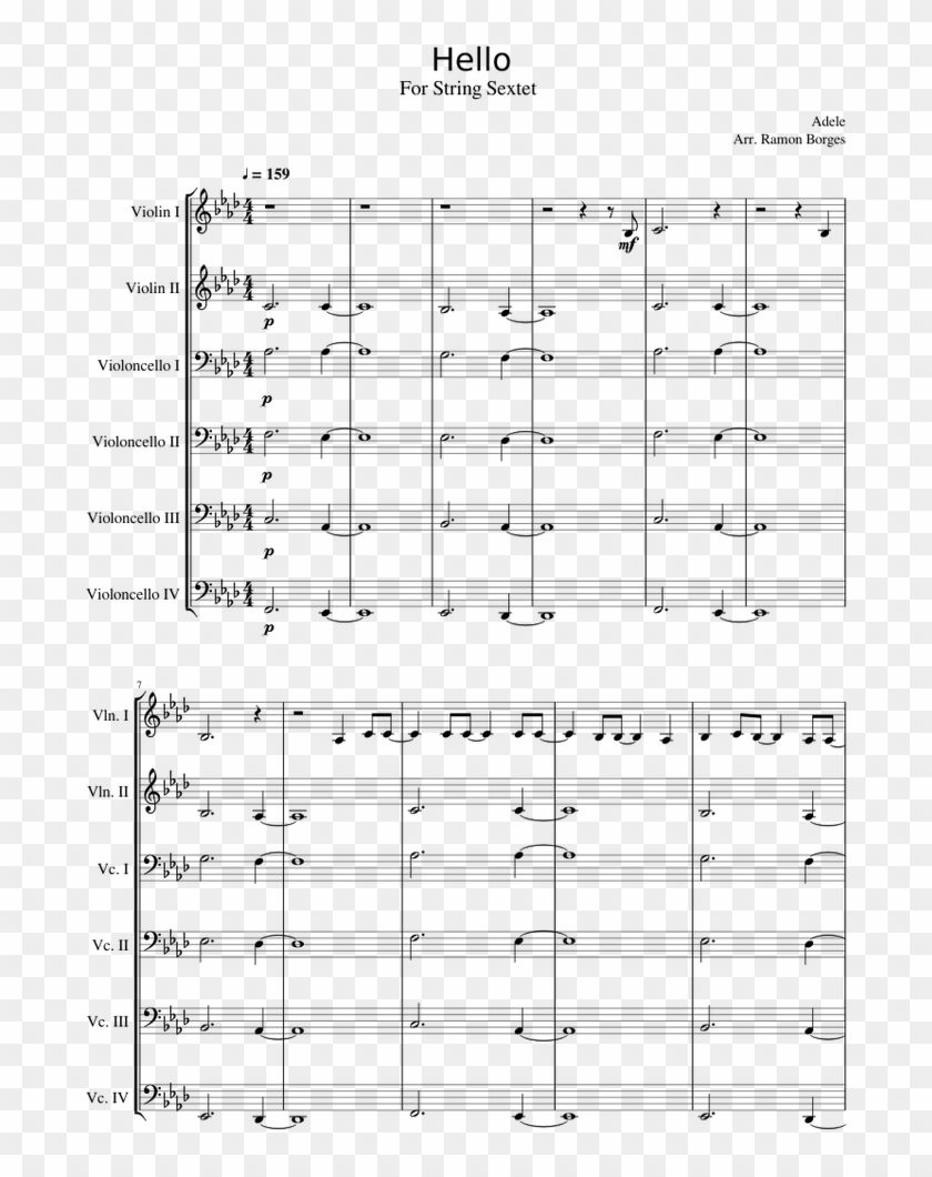 Hello - Adele - Brandenburg Concerto 3 First Movement Clipart #3030552