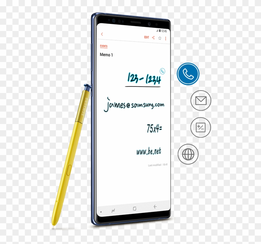 The Phone Number '123-1234' Entered In Samsung Notes - Samsung Notes App Clipart