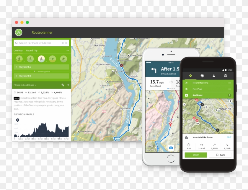 Komoot Cycling & Hiking Maps Clipart #3031035