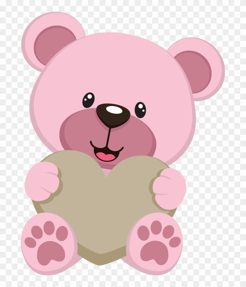 Bears Clipart Oso - Pink Bear Cartoon - Png Download
