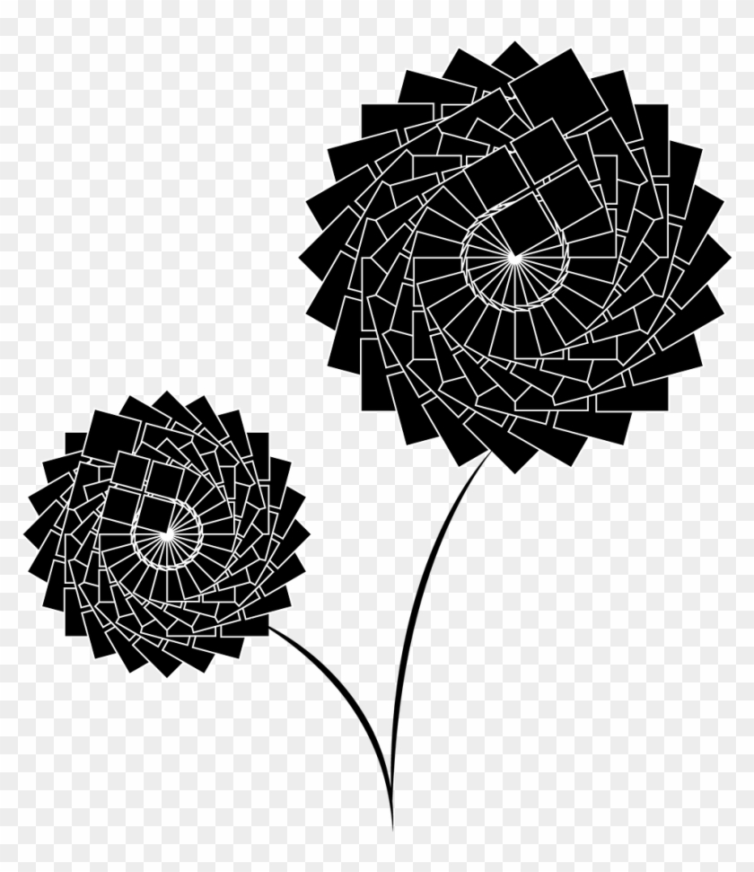 Flowers Black Flowers 2 Bunches - Vintage Home Icon Clipart