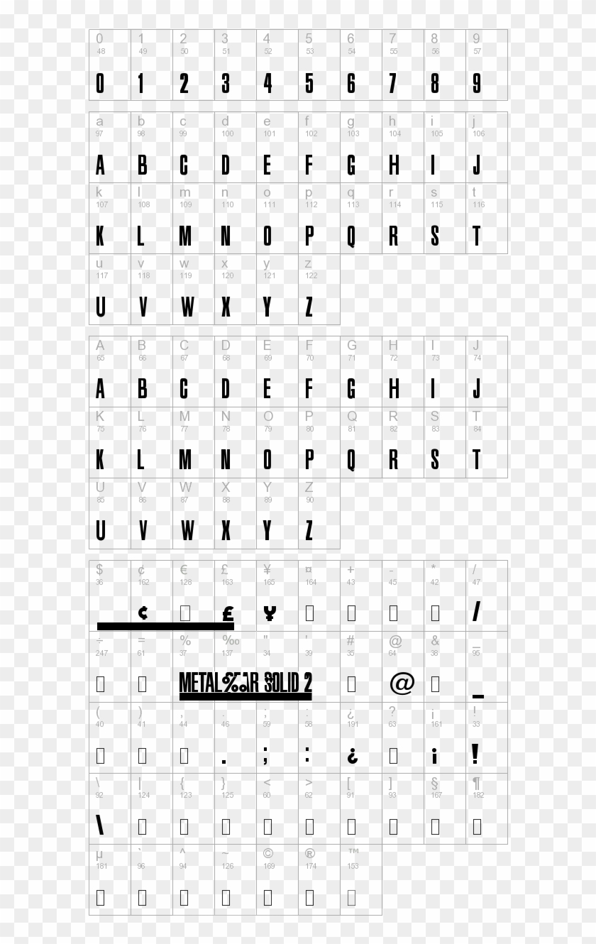 Metal Gear Solid - Metal Gear Solid 4 Font Clipart