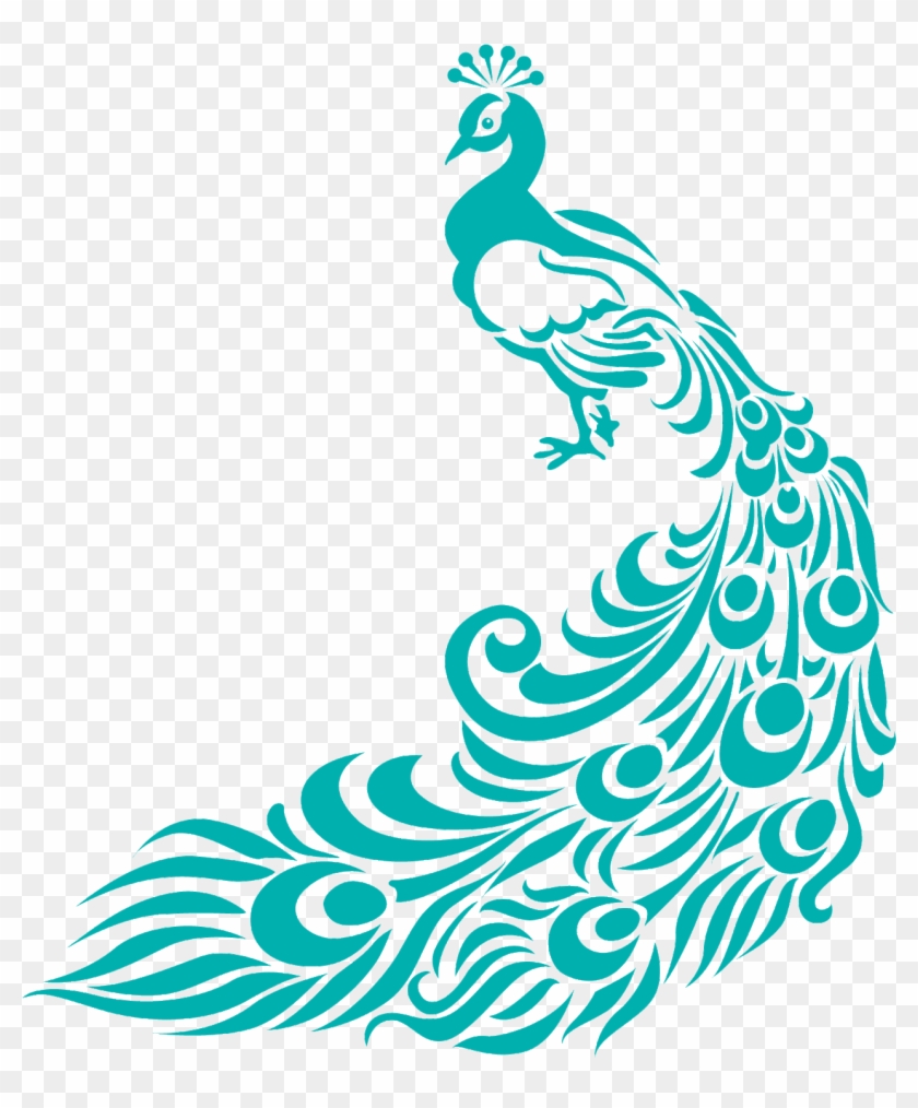 Peacock Clipart Border - Peacock Fabric Painting Designs - Png Download #3031547