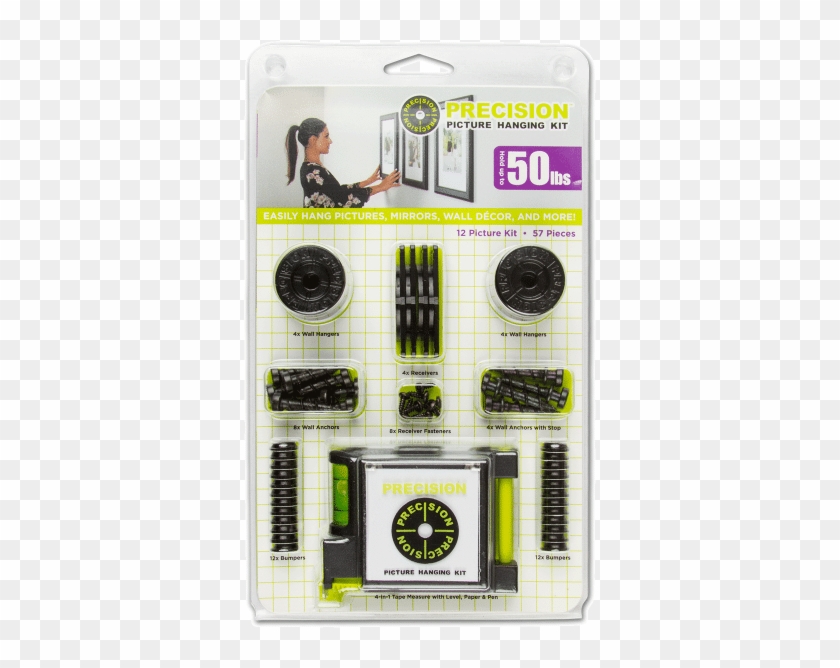 Precision Picture Hanging Kit 12 Picture Kit With Tape - Tape Measure Clipart #3031608