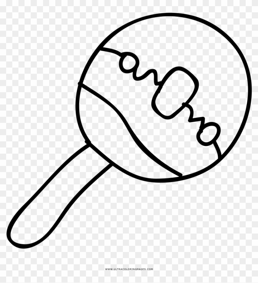 Baby Rattle Coloring Page Clipart