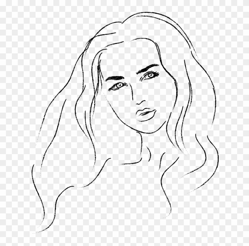 Drawing Portrait Coloring Book Face Woman - Раскраска Женщина Портрет Clipart #3031791