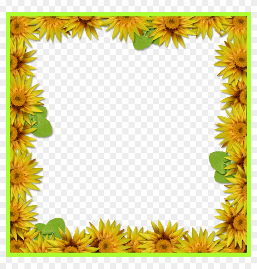 Sunflowers Png Page Borders - Flower Frame Png Hd Clipart #3033048