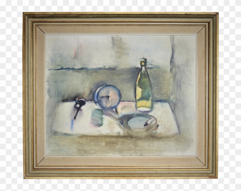 Oil On Canvas Still Life With Bottle And Ashtray - Picture Frame Clipart #3033657