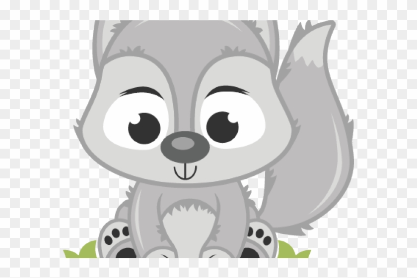 Gray Wolf Clipart Cartoon Baby - Cute Racoon Clipart Png Transparent Png #3035110