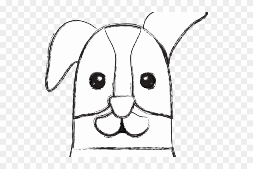 Drawn Dog Head - Sketch Clipart