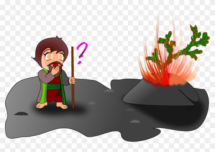 Free Moses And The Burning Bush - Moses Burning Bush Clip Art - Png Download #3035393