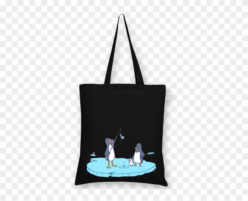 Cotton Tote Bag Confused Penguins Black-ecoright - Canvas Clipart