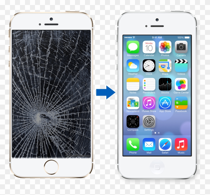 Cracked Screen - Iphone 5 16gb 4g Clipart