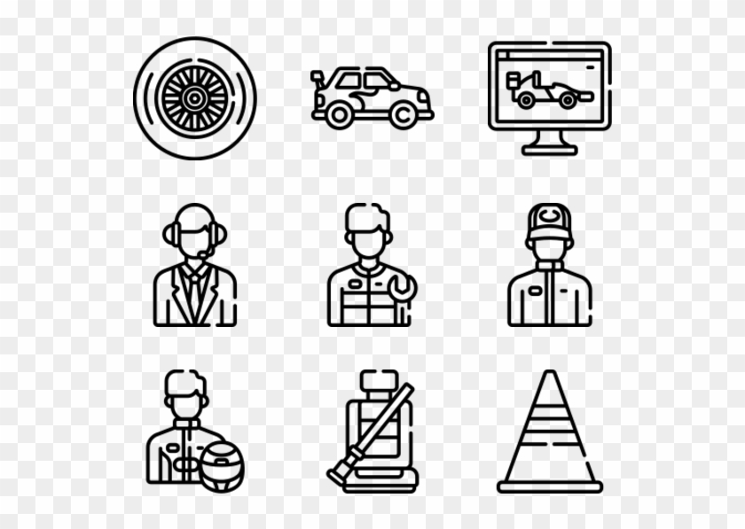 Auto Racing - Line Art Clipart