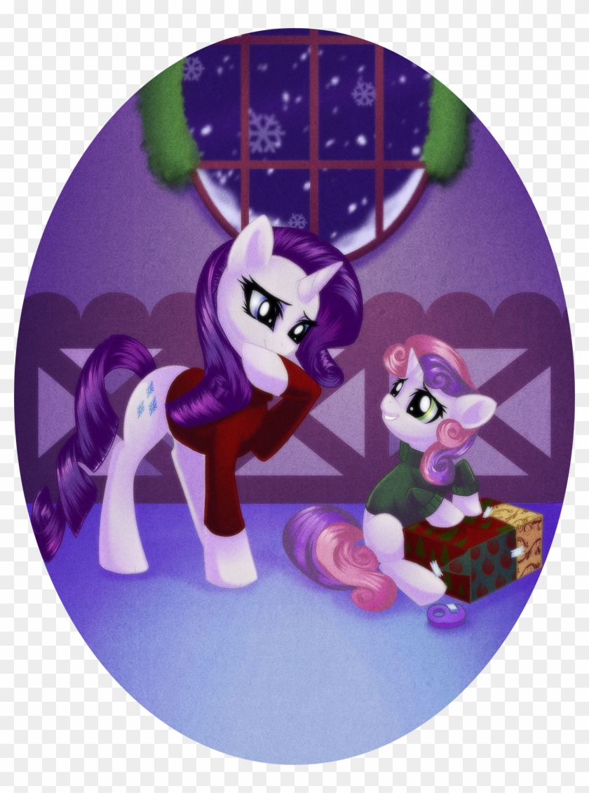 Rizcifra, Clothes, Duo, Present, Rarity, Safe, Sisters, - Новогодние Май Литл Пони Clipart