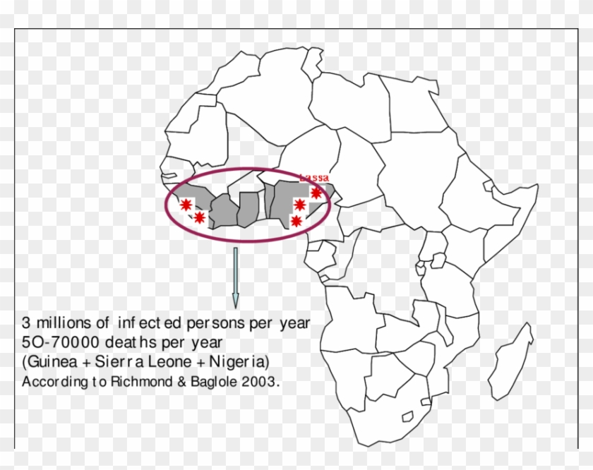 Distribution Of Lassa Fever In Africa - Blank Printable Africa Map Clipart #3038778