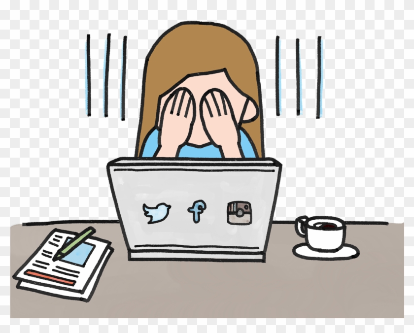 Online Communication Skills Training Course - Social Media Anxiety Clipart
