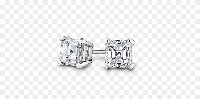 Square Emerald Cut Diamond Stud Earrings - Square Emerald Cut Diamond Earrings Clipart