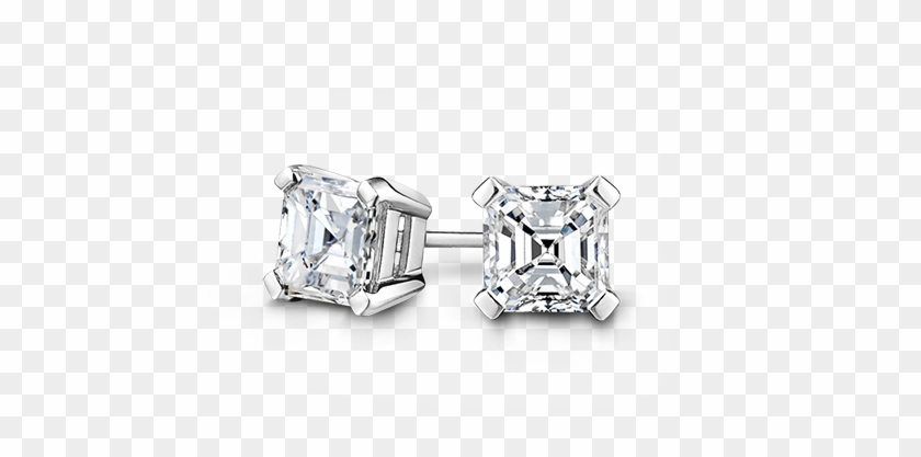 Square Emerald Cut Diamond Stud Earrings - Square Emerald Cut Diamond Earrings Clipart #3040086