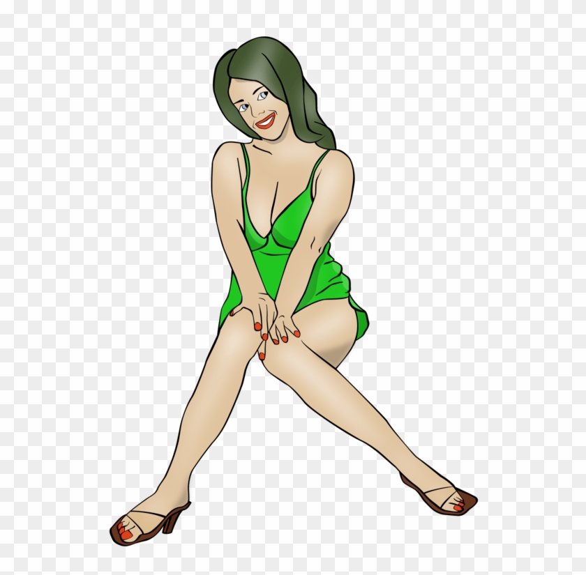 Pin Up Girl Woman Cartoon Drawing Free Commercial Clipart - Png Download #3040087