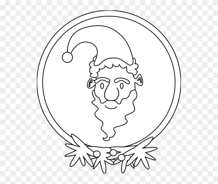 Kablam Santa Black White Line Art Scalable Vector Graphics - Illustration Clipart #3040776