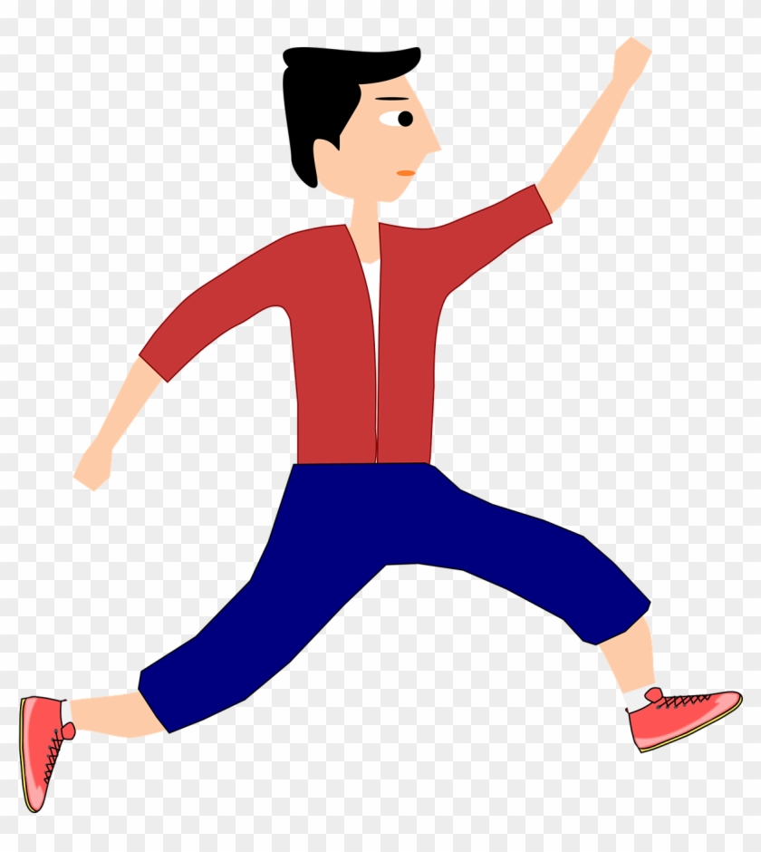 Jump Running Man Boy Sports Png Image - Cartoon Boy Jumping Png Clipart #3041950