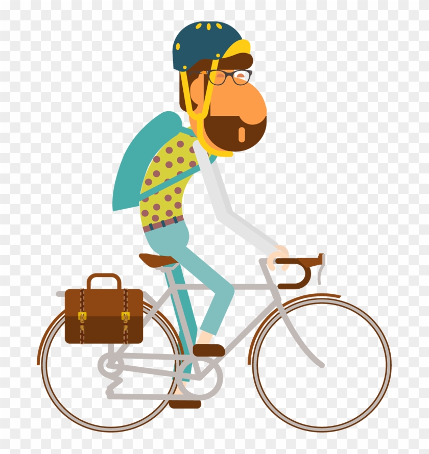 Travel - Cartoon Riding Bike Png Clipart
