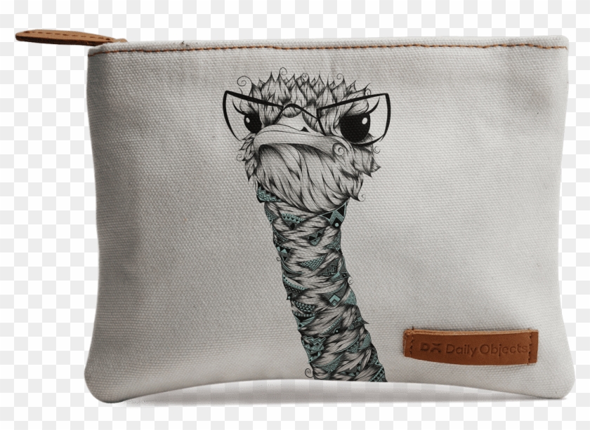 Dailyobjects Poetic Ostrich Regular Stash Pouch Buy - Coque Iphone Autruche Clipart #3042852