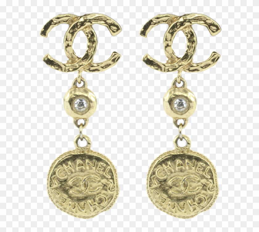 Gold Tone Crystal - Earrings Clipart #3043573