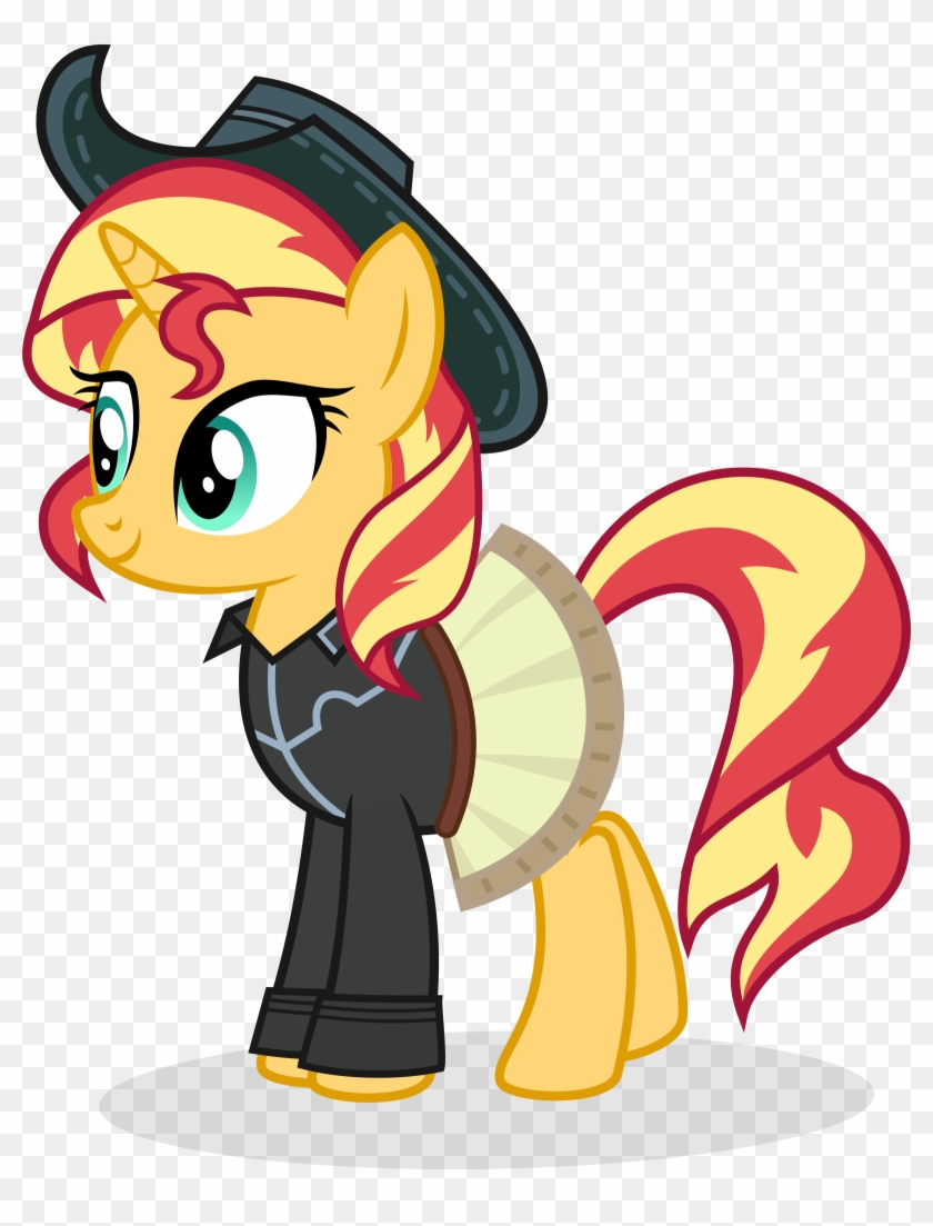 Cowgirl Drawing Grid - Mlp Sunset Shimmer Punk Clipart #3045044