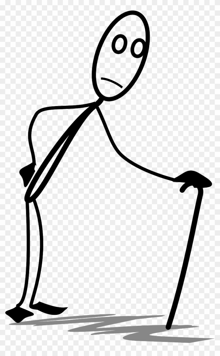 Old Elderly Grandfather Grandpa Png Image - Stick Figure Old Man Clipart #3048457