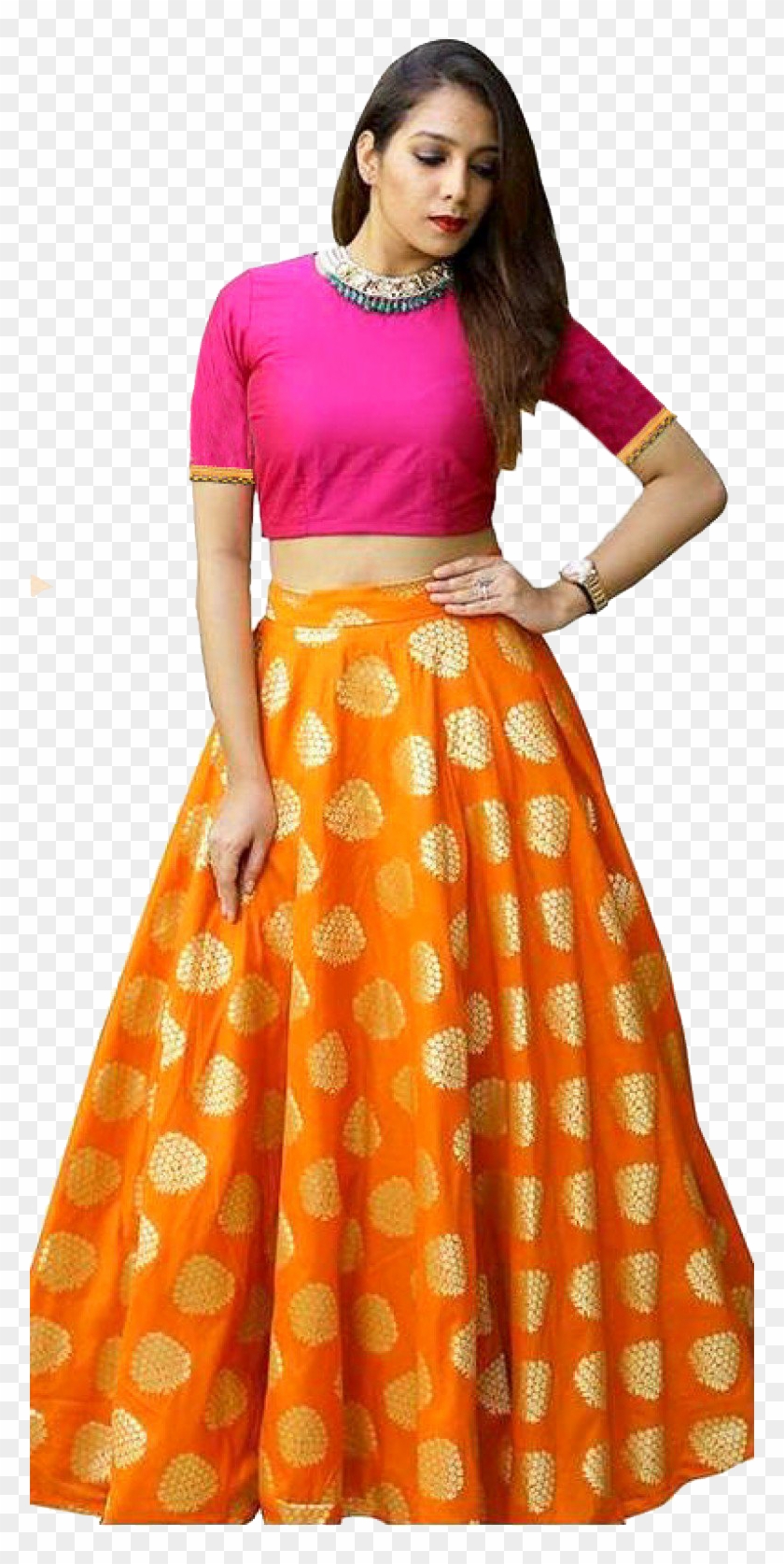Banarasi Crop Top Lehenga Clipart #3048610