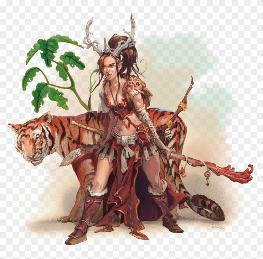 Tiger Druid - D&d Leather Armor Druid Clipart #3048868