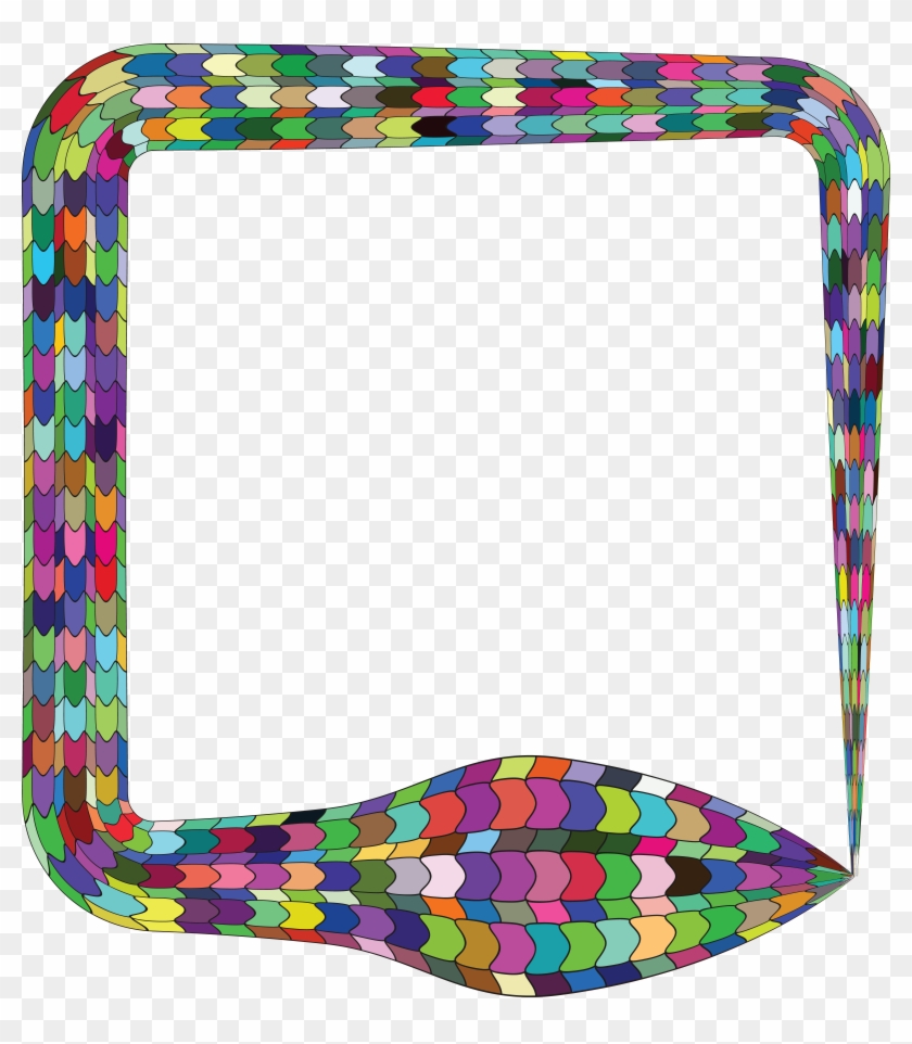 Free Clipart Of A Colorful Snake Forming A Square Frame - Picture Frame - Png Download