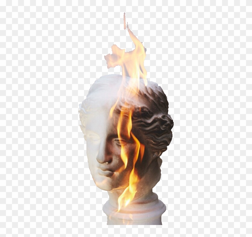 Sculpture Fire Aesthetic Vaporwave Tumblr - Aesthetic Statue On Fire Clipart #3050729