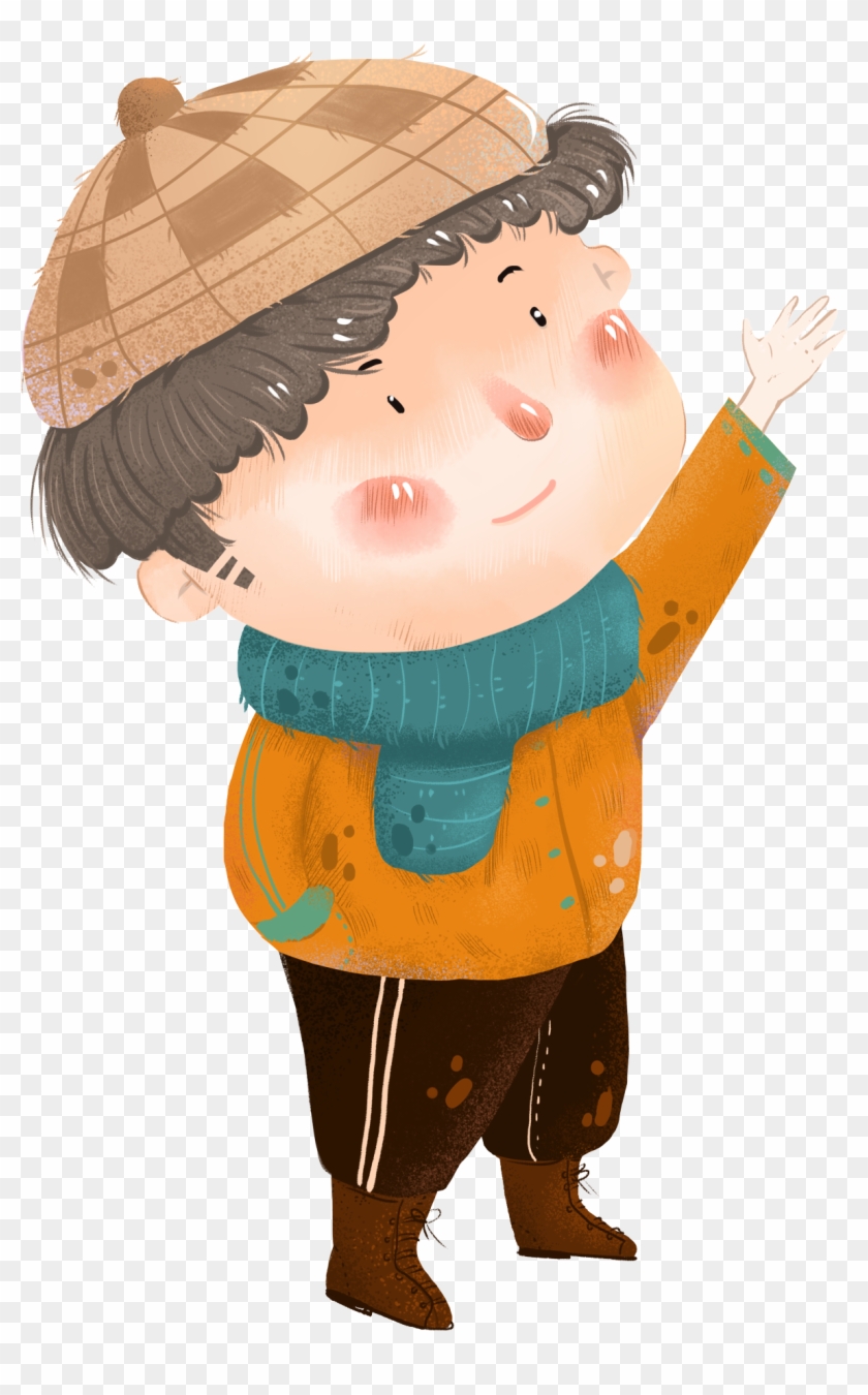 Painted Characters Boy Winter Png And Psd - Cartoon Clipart