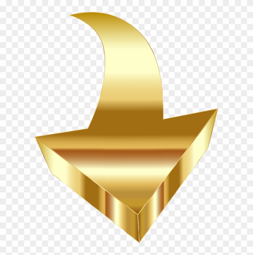 Sparkling Gold 3d Arrow 800px - Illustration Clipart