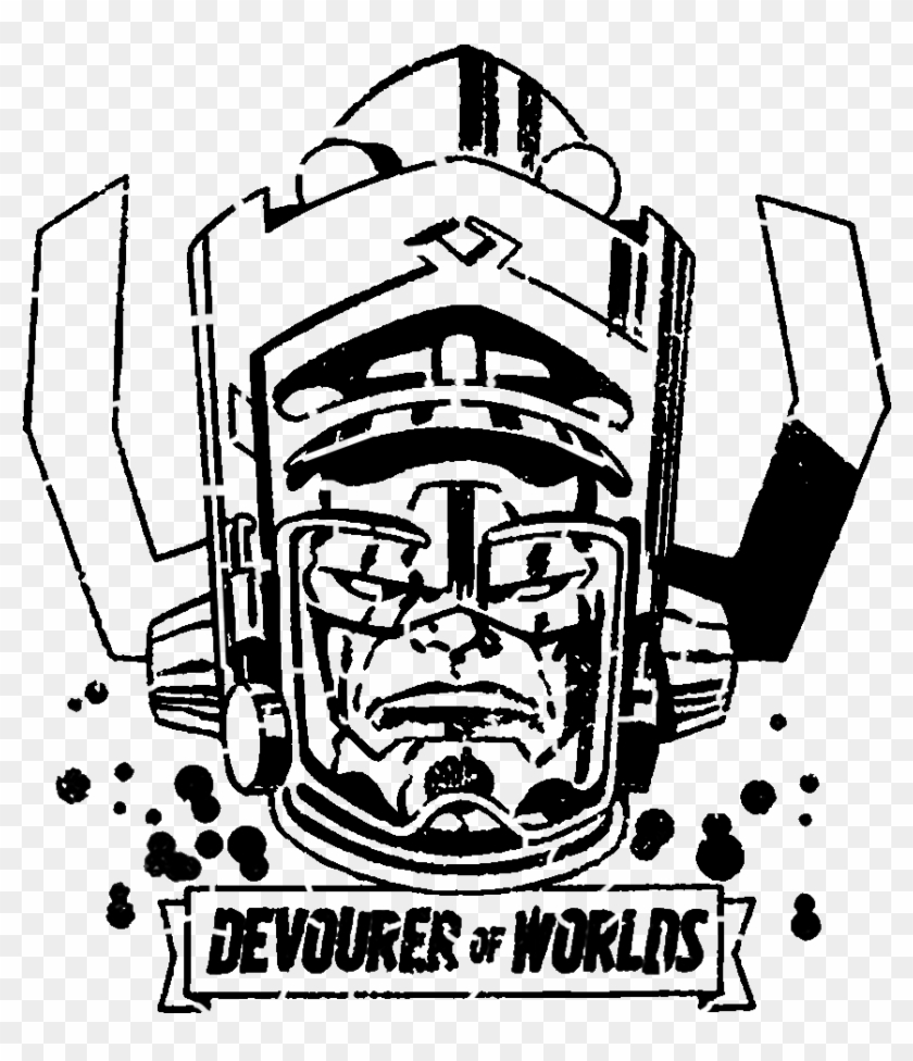 Devourer Of Worlds" - Silver Surfer Galactus Black And White Clipart #3051270