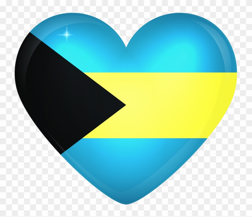 Bahamas Large Heart Flag - Heart Clipart