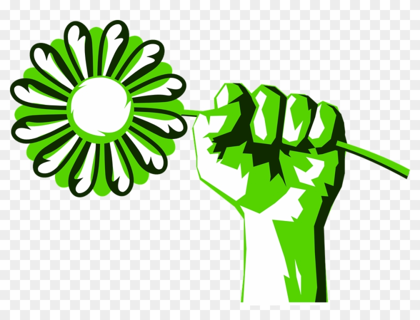 Fist, Hand, Environment, Environmental, Flower, Green - Green New Deal Bad Clipart