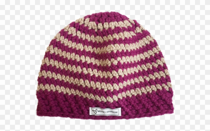 Winter Hat With Purple Stripes - Hat Clipart