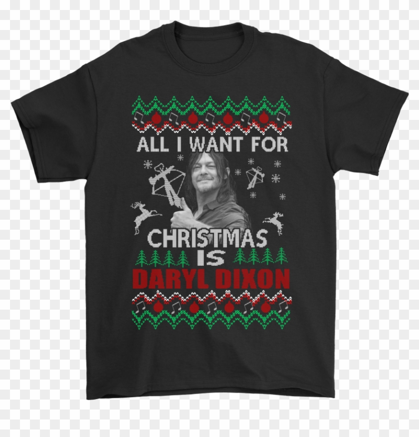 All I Want For Christmas Is Daryl Dixon The Walking - Jeffrey Dean Morgan Merch Clipart