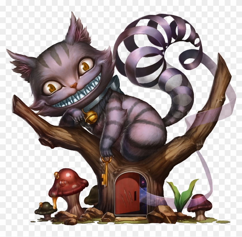 495 魔郡咧齒貓 Smiling Cheshire Cat - Cartoon Clipart
