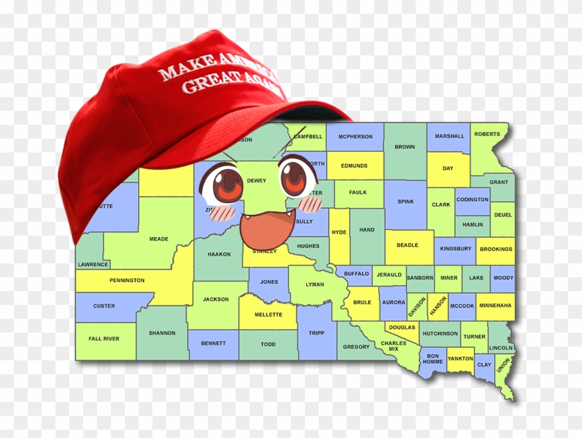 Post - South Dakota County Map Clipart