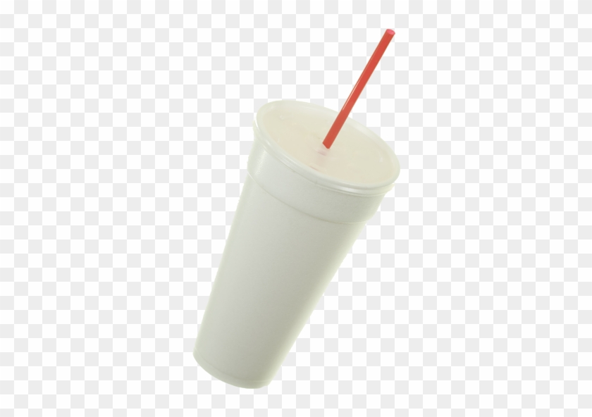 White Styrofoam Cup With Clear Plastic Lid And Red - Smoothie Clipart #3053529