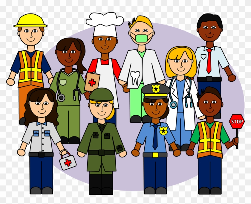 Community Helpers Clip Art Set Line Images, Firefighter - Community Helpers Clipart Transparent - Png Download #3053819