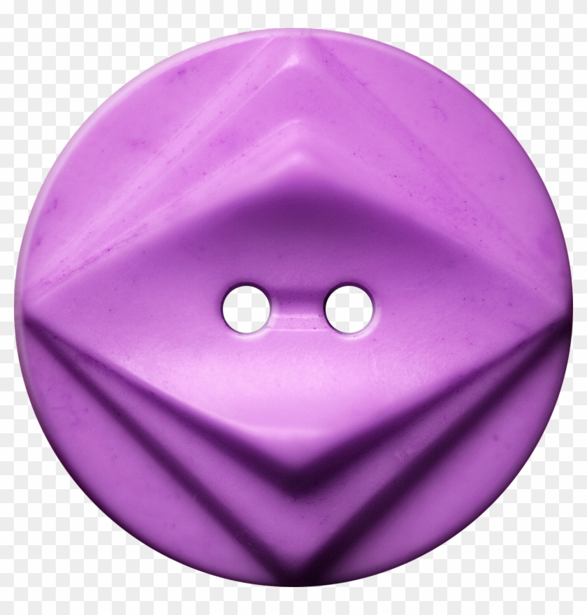 Button With Double Diamond Motif, Purple - Circle Clipart #3054138
